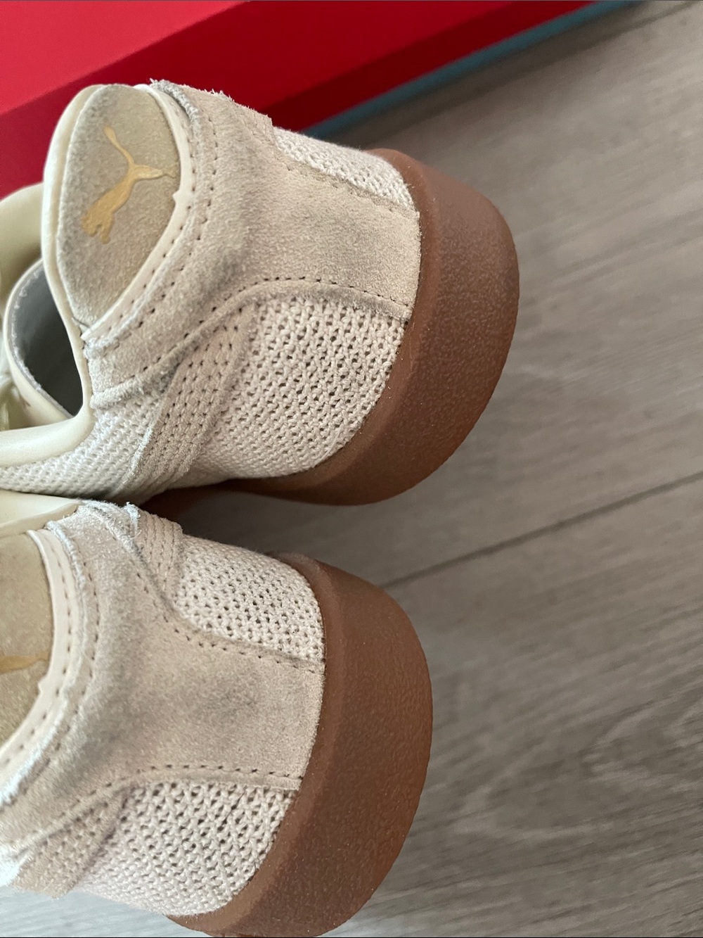 Puma Cream & Brown Low-Top Sneakers - Picture 6 of 6